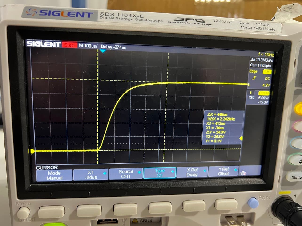 scope capture of input voltage transient