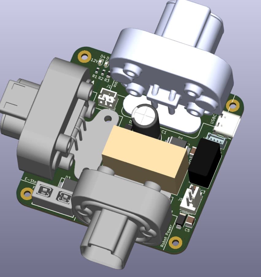 iso view of pcba render
